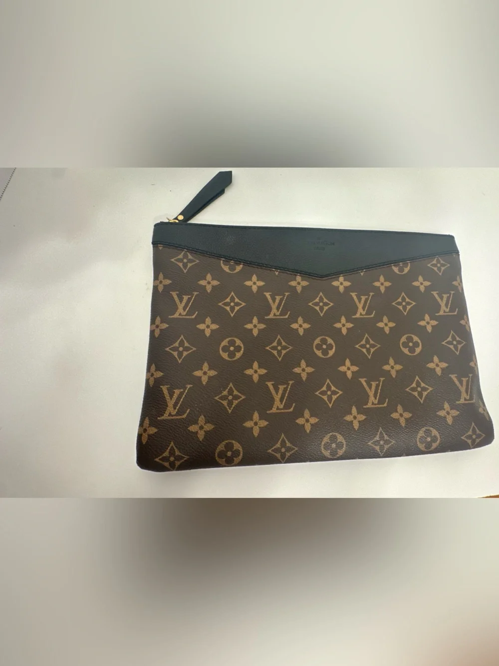 Louis Vuitton Monogram Canvas Cosmetic/Daily  Pouch with Black Trim